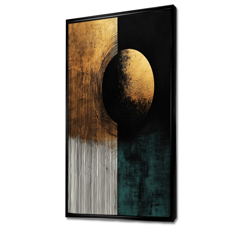 Fillmore - Abstract Wall Art, H 60 po x l 28 po, Noir, Reproduction encadrée sans passe-partout