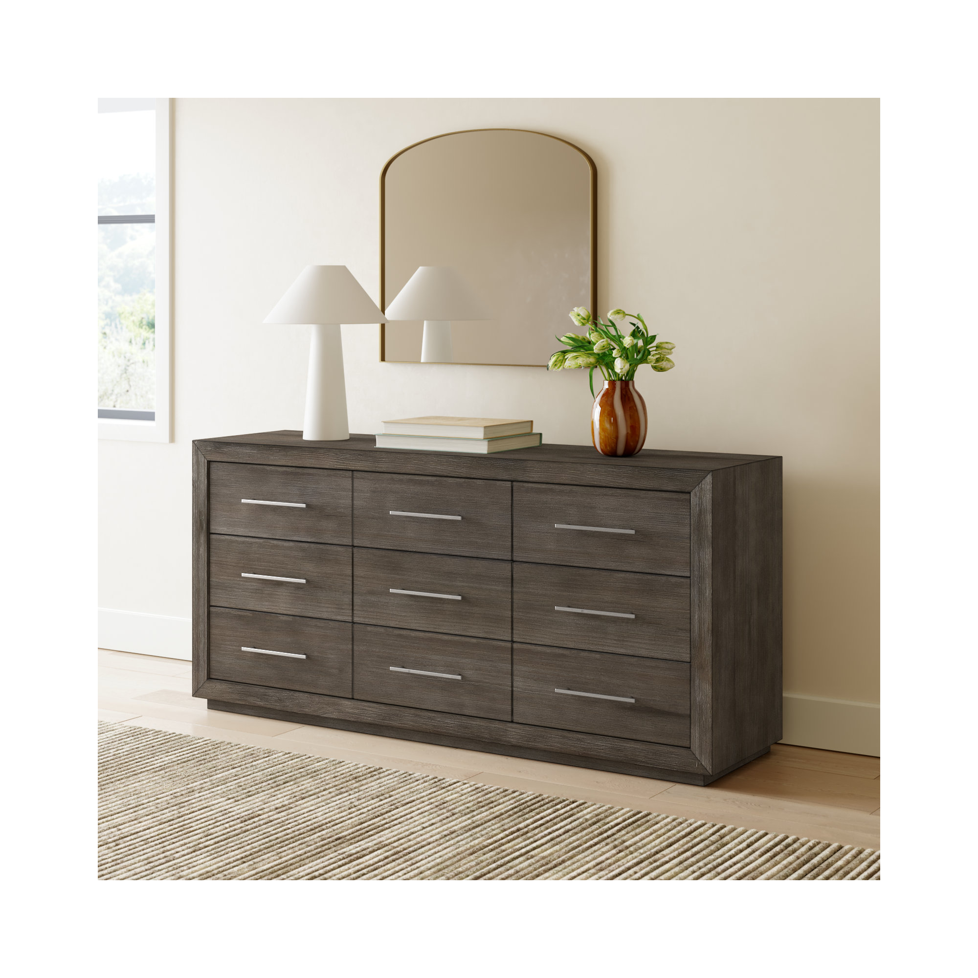 Brooks 9 - Drawer Dresser, Brown