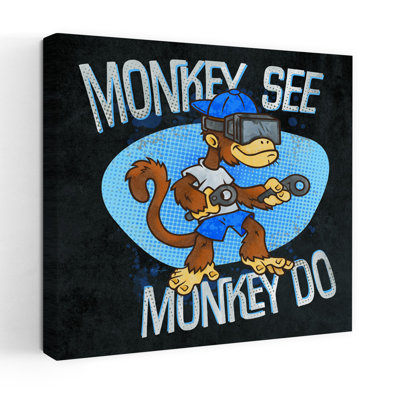Contemporary Monkey See Monkey Do With Whimsical Monkey Art