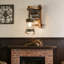 Applique murale rustique de style campagnard avec support en bois et corde