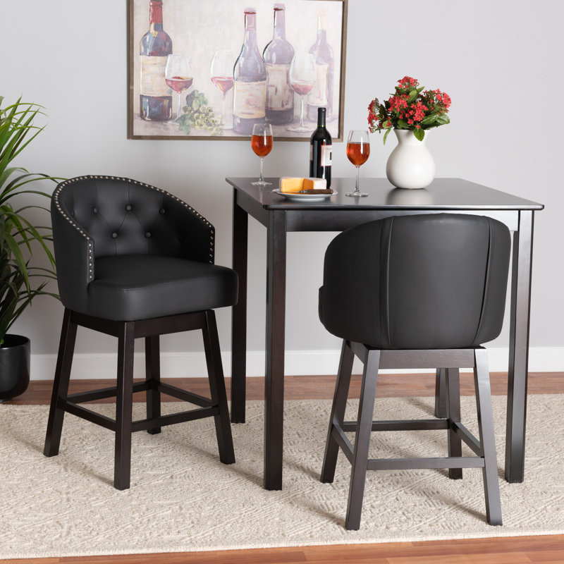 Tabouret de comptoir 27 po Yehiel, Noir