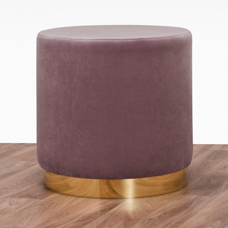Repose-pieds rond 15,7 po Frasure, Lilas 100% polyester
