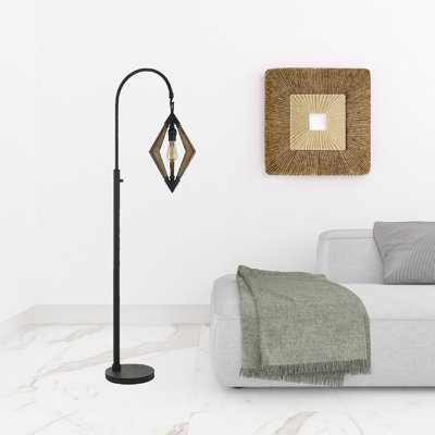 Lampe sur pied 67 "en forme traditionnelle noire