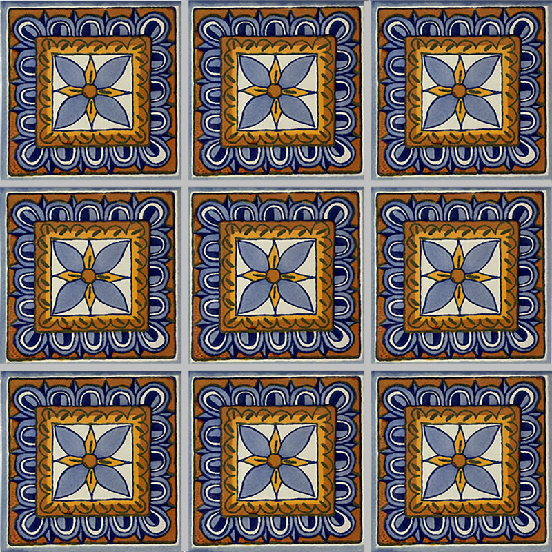 4.2" x 4.2" 9pcs TalaMex Orizaba Talavera Mexican Tile