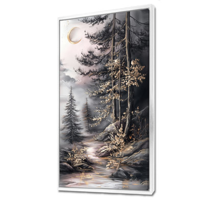 «Gold Grey Aleah III - Serene», reproduction d'art encadrée sur toile