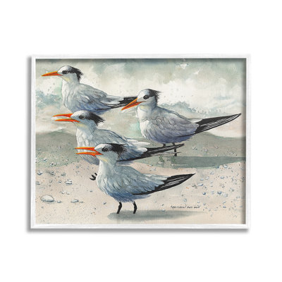 Oiseaux de plage chirpant, estampe numérique par Christine Reichow