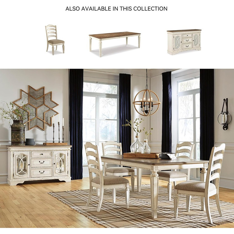 Realyn Dining Room Upholstered Chair 2 Count, Antique White