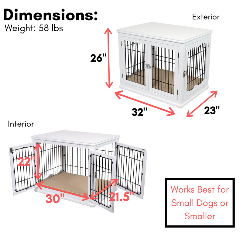 Small White Soft Sided Table Crate with Cushion