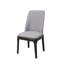 Chaise d'appoint en lin gris clair et chêne gris, ensemble de 2