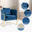 Fauteuil d'appoint demi-tonneau en velours avec coussin-2098722778