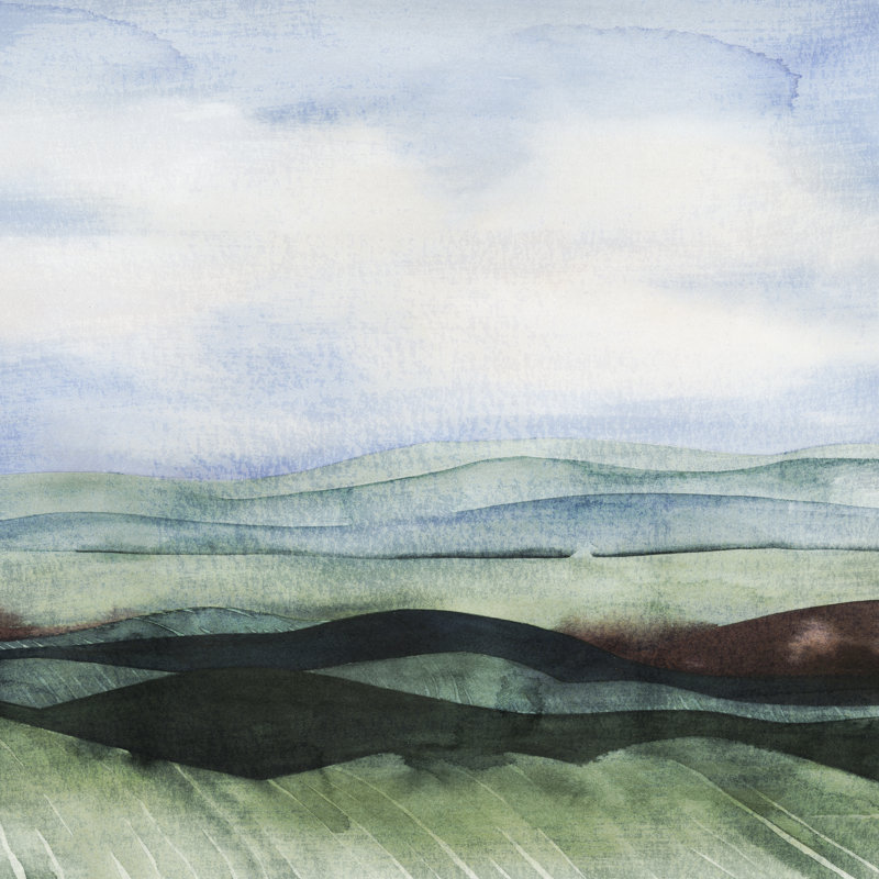 «Jeweltone Ridges I», peinture sur toile tendue, H 20 po x l 20 po