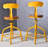 Swivel Pine Solid Wood Adjustable Height Counter Stool with Iron Frame-72630162