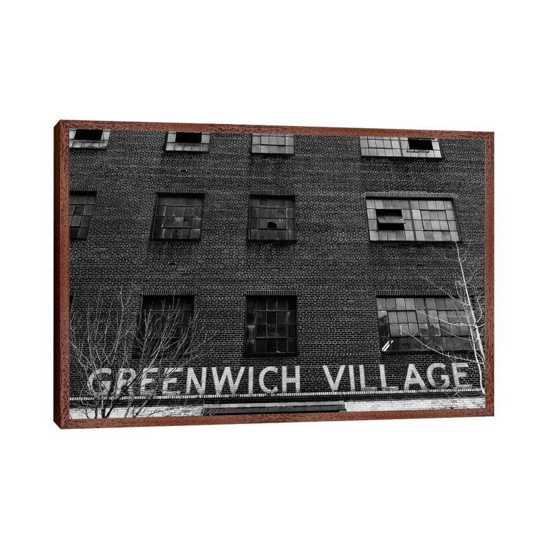 Greenwich Village Garage II by Bethany Young - Print on Canvas, Classic Brown Wood Framed, 101.6cm H x 152.4cm W x 3.81cm D