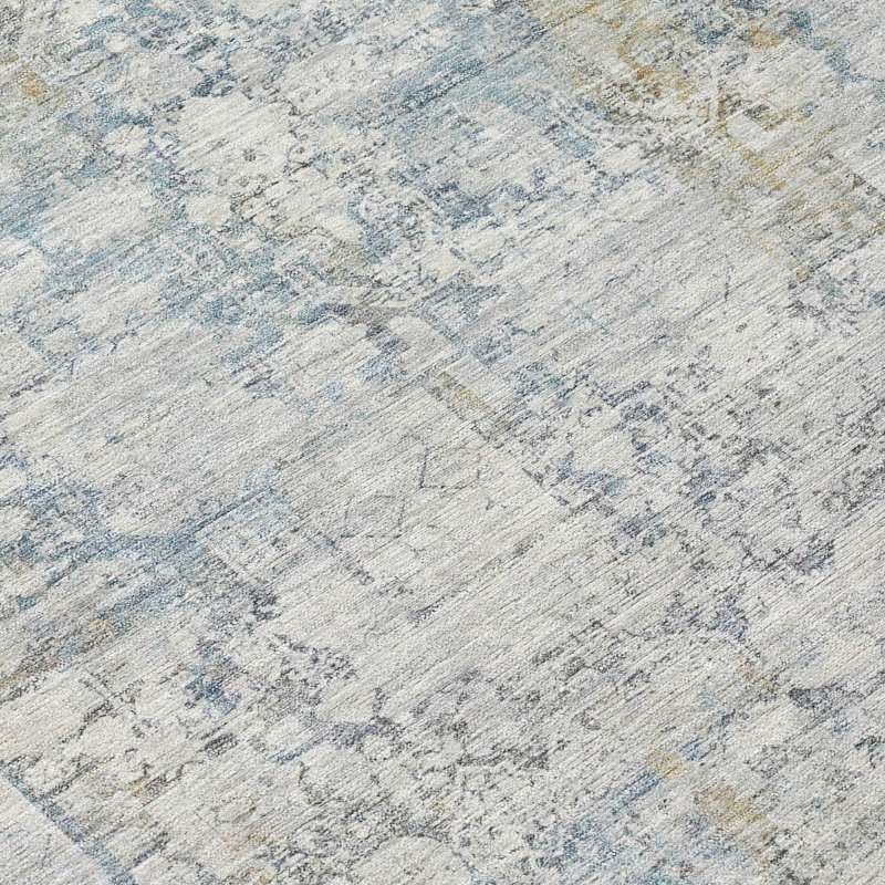 Machine Washable Indoor/Outdoor Xhevrie Linen Rug, Rectangle 9' x 12'