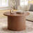 31.5" Round Coffee Table with Solid Wood Base-1401758435