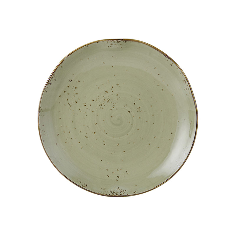 Assiette artisanale 10 1/4 po, 12, Vert