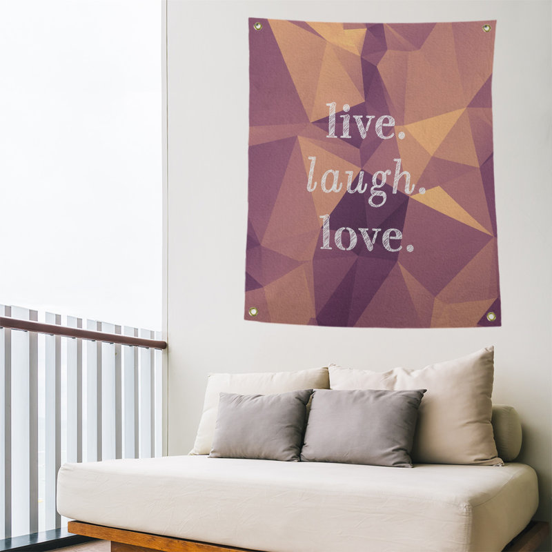 Tapisserie de noël en polyester en faux pierres de rire love, H 36 po x l 26 po, Morganite