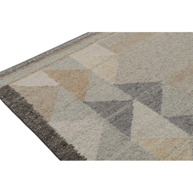 Scandinavian Wool Geometric Area Rug, Rectangle 5' x 8'