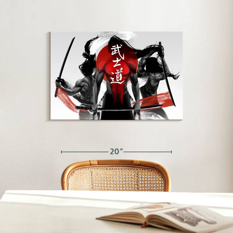 Leisha Three Samurais, 16" H x 24" W