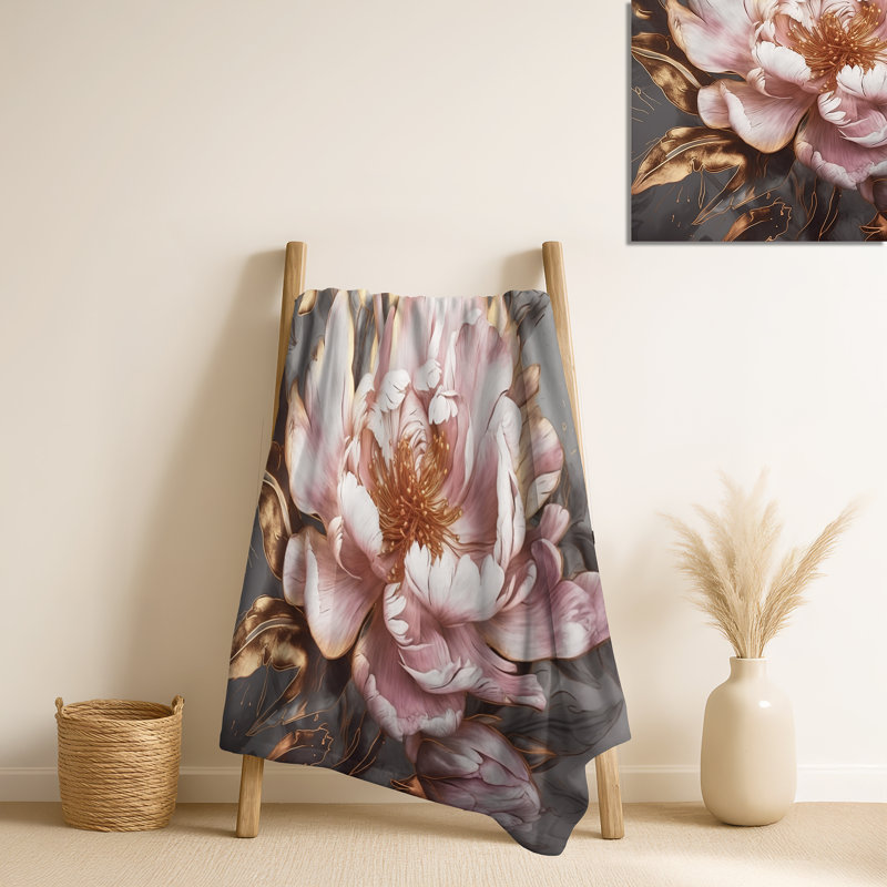 Jeté rose et pivoines