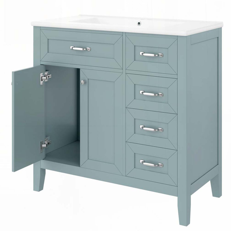 Meuble-lavabo 36 po avec lavabo, Vert