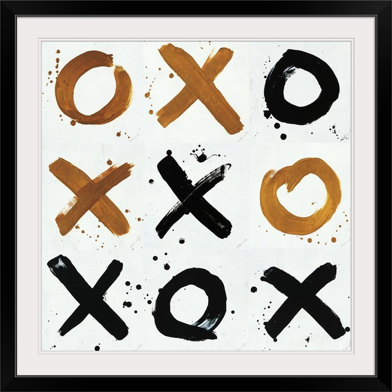 «tic tac toe i-ix par sydney edmunds,, reproduction d’art, 24" H x 24" L x 1" P, Noir encadré