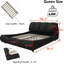 Grand lit plateforme luxueux, tapissier en noir, tête de lit surdimensionnée, convenant à différents styles de matelas Structure en bois massif à coussin souple, choix multiples