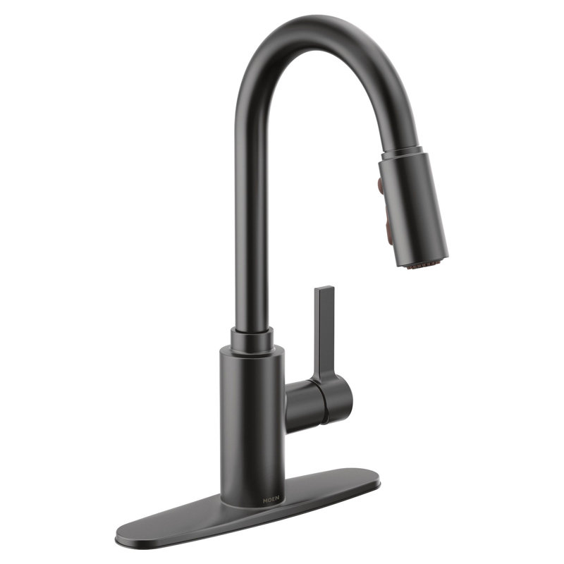 Robinet de cuisine à poignée simple Genta LX avec technologie Power Boost et Duralock, Noir mat