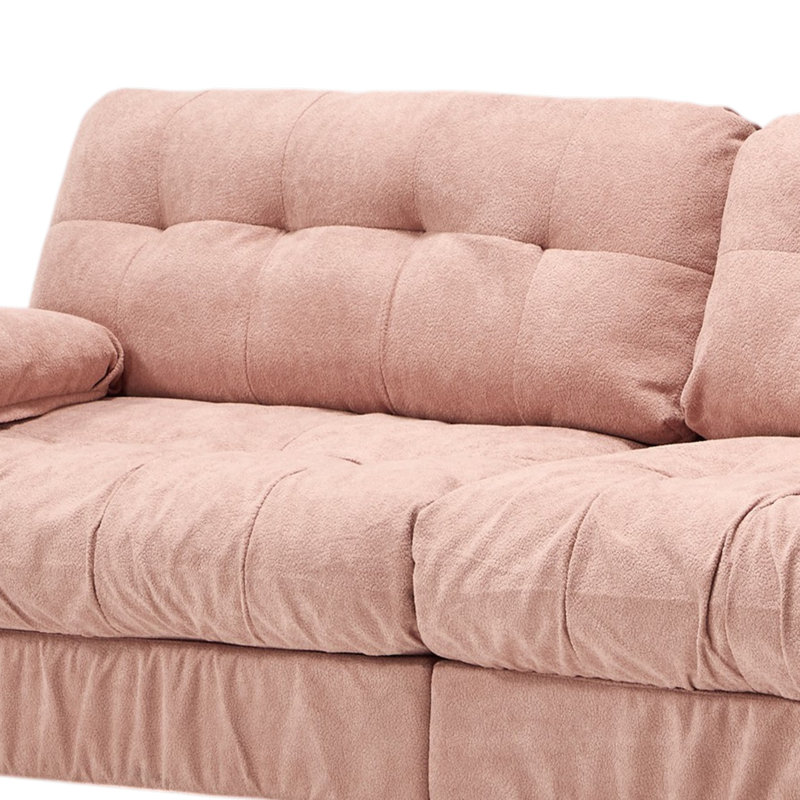 Causeuse en flanelle 88 po Geneveve, Rose
