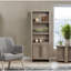 Bibliothèque à 3 tablettes, 75 po x 24 po x 14 po, finition chêne blanc, sans assemblage, assemblage de tiroir requis: 75 po de hauteur, 24 po x 14 po