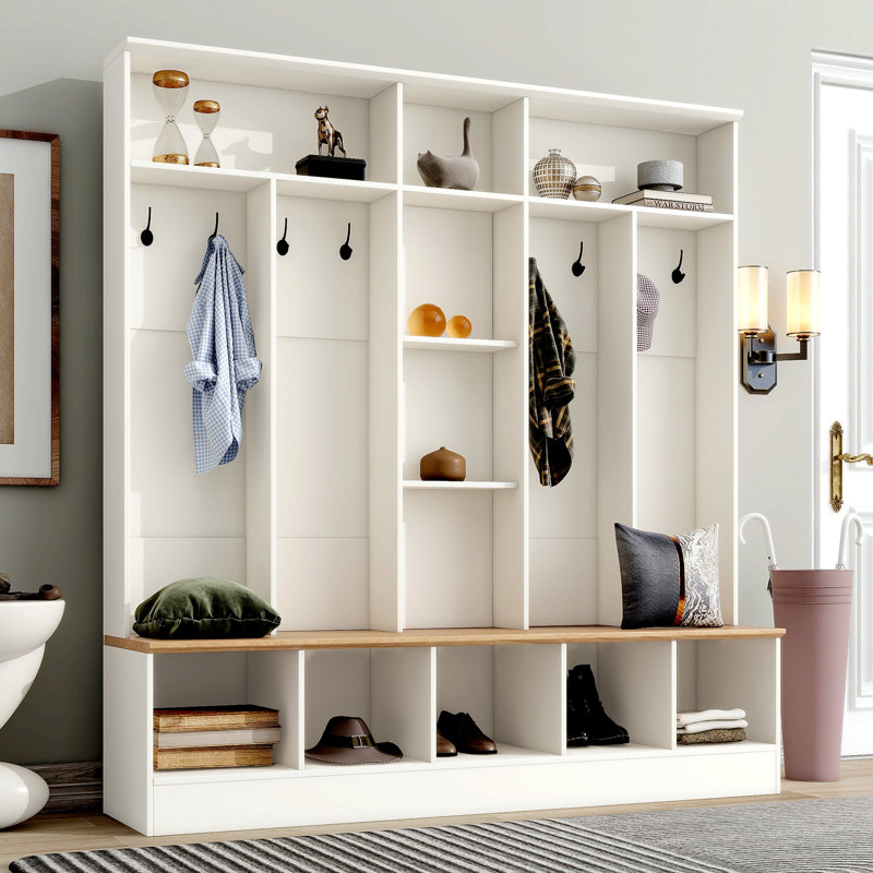 Multifunctional Hall Tree With Storage And Hooks For Entryways, Enhancing Organization