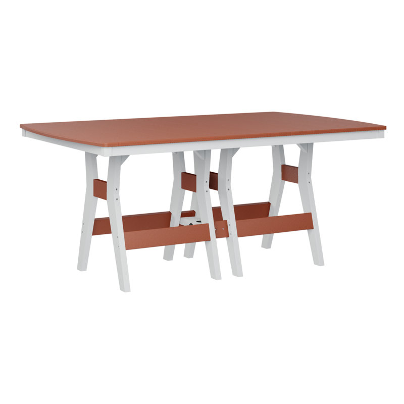 Table de salle à manger rectangulaire de 72 po Berlin, H 30,37 po x l 72 po x P 44 po, Orange mangue