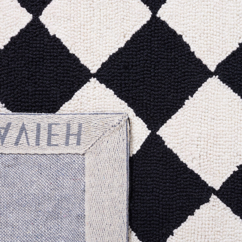 Brayton Hand Hooked Wool Geometric Rug, Oval 7'6" x 9'6"