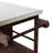 Outdoor Kitchen Island Prep Station with Stainless Top, Lockable Wheels & Storage (Dark Brown)-129470433