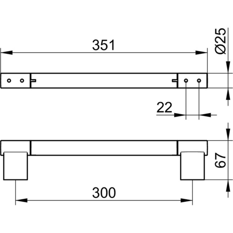 Plan 35cm 1 Wall Towel Bar