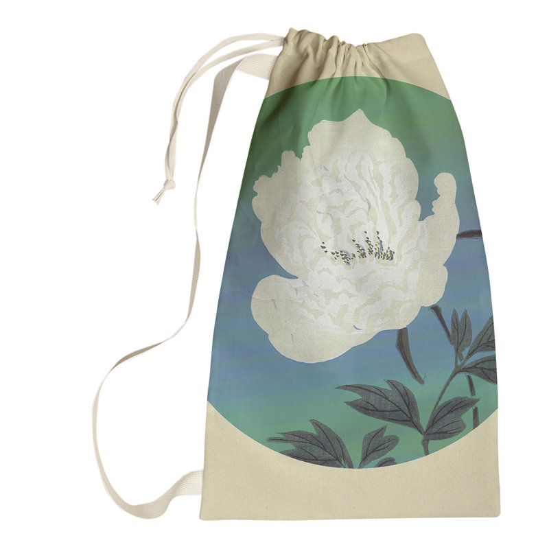 Sac à linge de peinture à fleurs japonaises rétro Steadman, Petit (H 64 po x l 20 po x P 1,5 po), Bleu