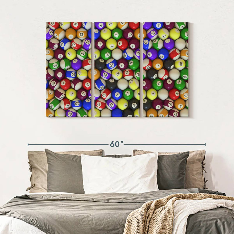 «Billiard Collection», 3 pièces sur toile, H 32 po x l 50 po x P 1,25 po