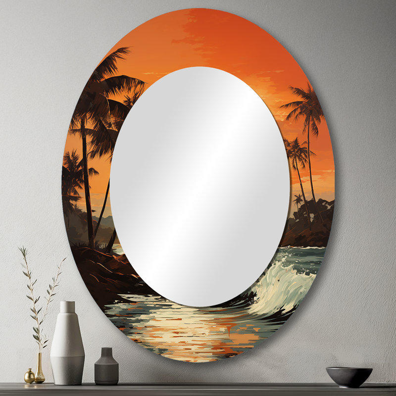 Miroir mural Tangerine Twilight Tropical Tranquility Sunset I - Tropical, H 43 po x l 33 po