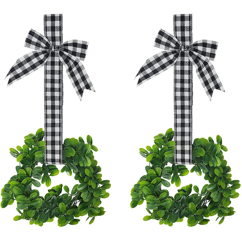 Couronne en plastique Cosimo 11 po, Noir et blanc, 2