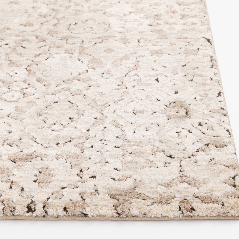 Tapis ivoire / beige Bungalow Bungalow, Rectangle 4 pi 11,1 po x 7 pi 6,6 po
