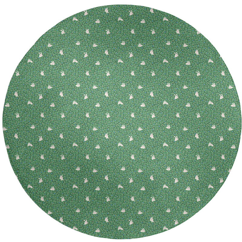Tapis de lapin vert lapin, Rond 5 pi