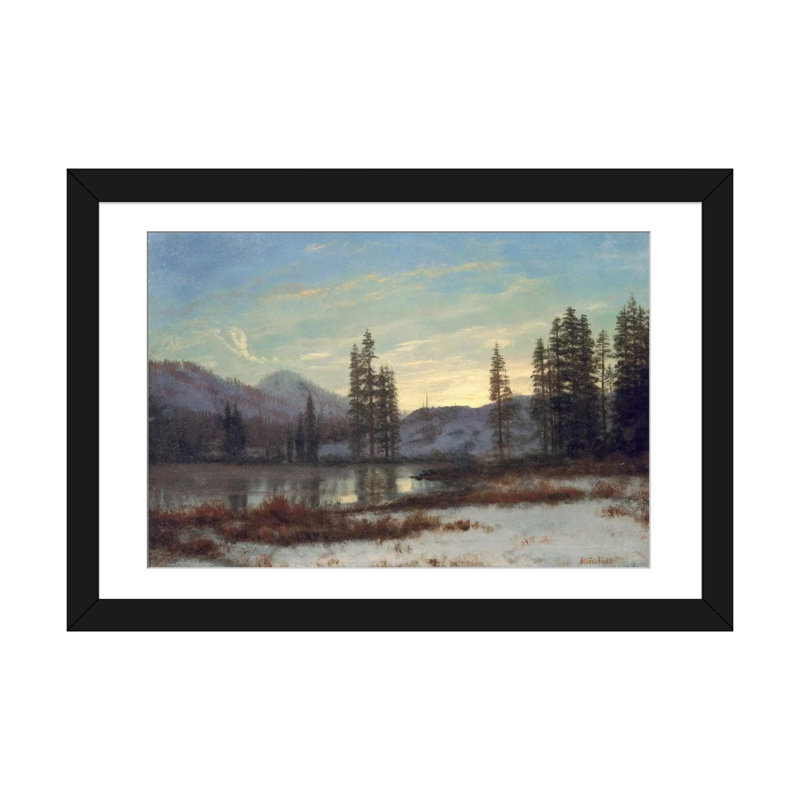 «Snow in the Rockies», impression sur toile, Papier d'art encadré noir, Blanc, H 24 po x l 32 po x P 1 po