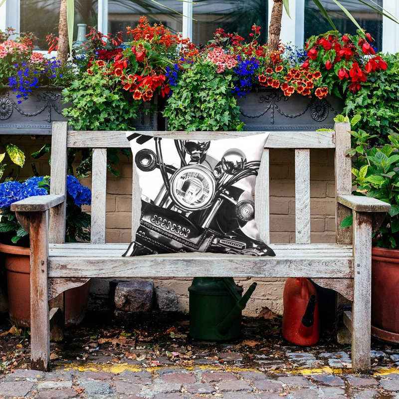 Realistic Motorcycle Throw Pillow | Man Cave Outdoor Decor