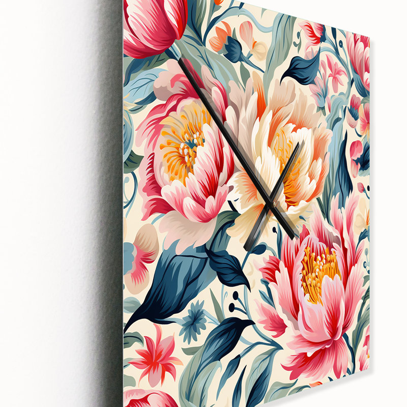 Janalise - Horloge murale moderne florale, Grand