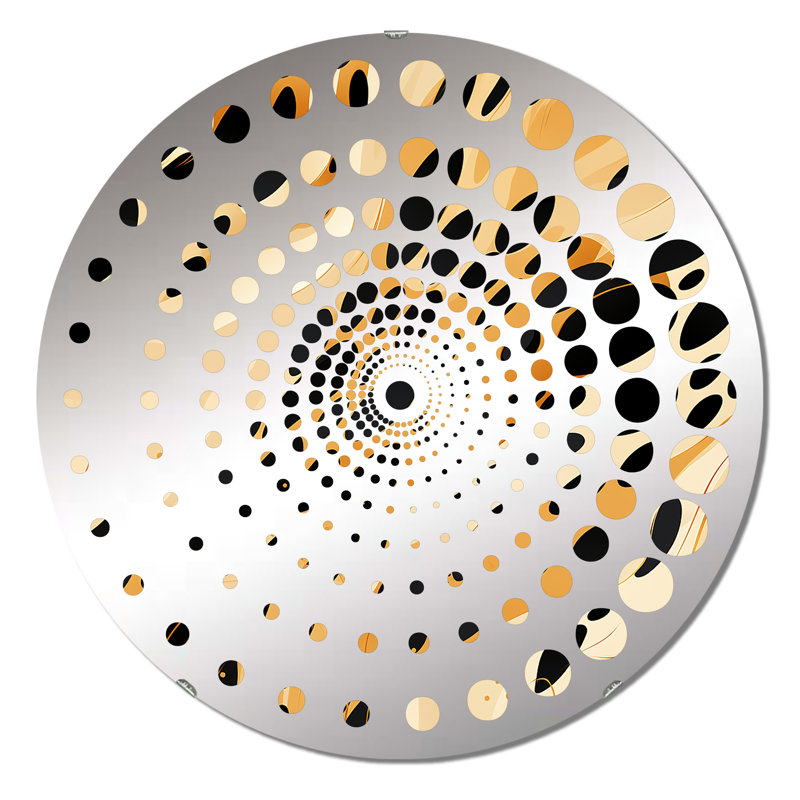 Orange et noir Classic Elegance Adventure - Miroir mural spiralé, 31,4 po x 31,4 po