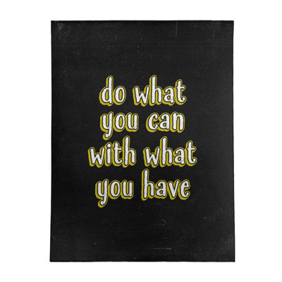 Tapis en chenille de polyester style tableau noir Quotes Do What You Can Quote