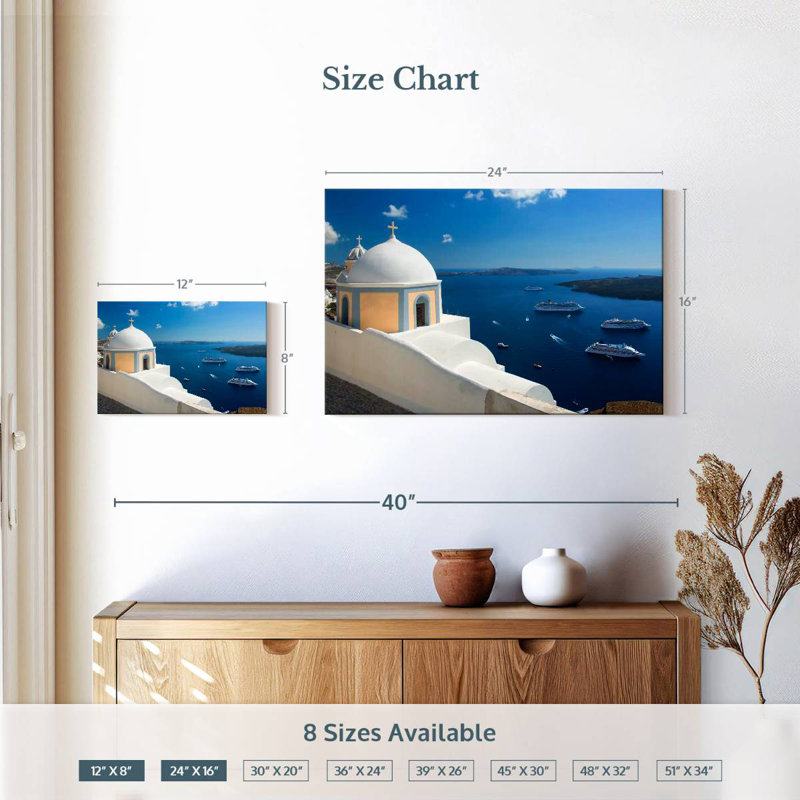 Ravi Santorini Church Domes, 16" H x 24" W