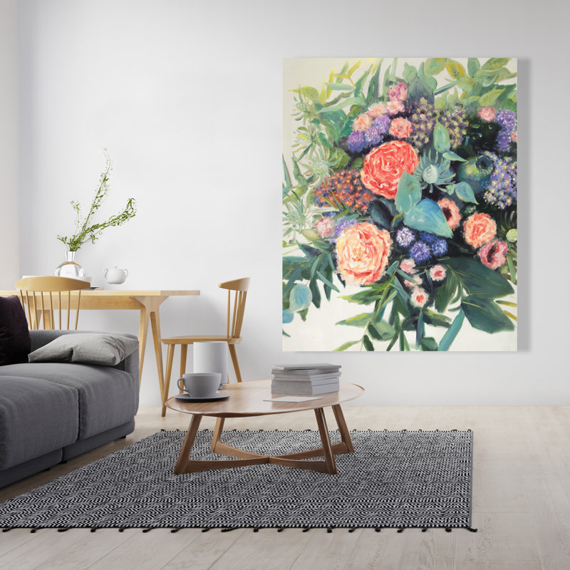 Fleurs mélodiques - Toile florale contemporaine pour la décoration intérieure