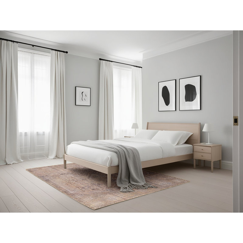 Tapis traditionnel gris / rose clair Theilson, Rectangle 5 pi x 7 pi