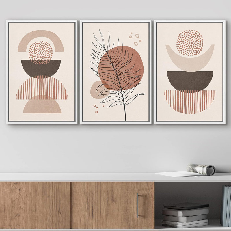 «Boho Mid-Century Pastel, H 36 po x l 24 po x P 1,5 po, Blanc